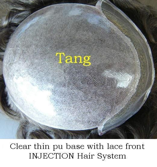 2022 Single Knotting Hair Clear Thin Poly Base Men′ S Hairpiece