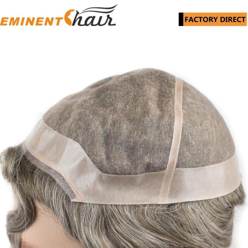 Hotsale High Quality Grey Hair Mono Men′s Wig