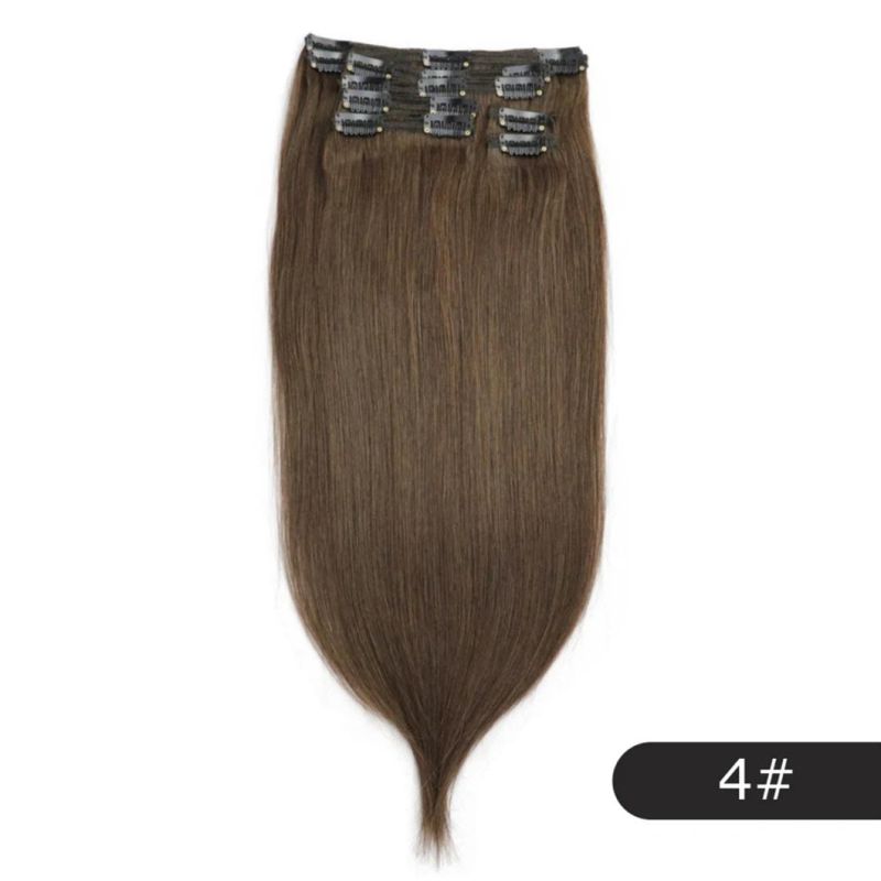 12-24 Clip in Human Hair 8PCS/Set Remy Clip in Extensions Full Head Brazilian Human Hair Multi Color Clip in 22 Inches