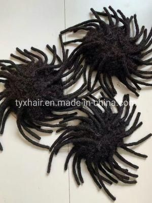 100% Human Hair Dreadlocks Toupee Handmade Locs Lace Base Replacement for Black Men