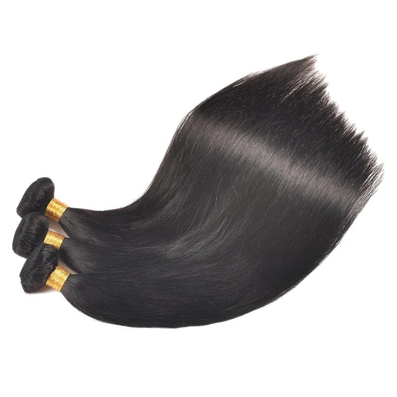 Human Hair Bundles Brazilian Hair Straight Long Hair Black Color 12A Virgin Remy Hair Bundles with Double Drawn for Black Women with Size 24"