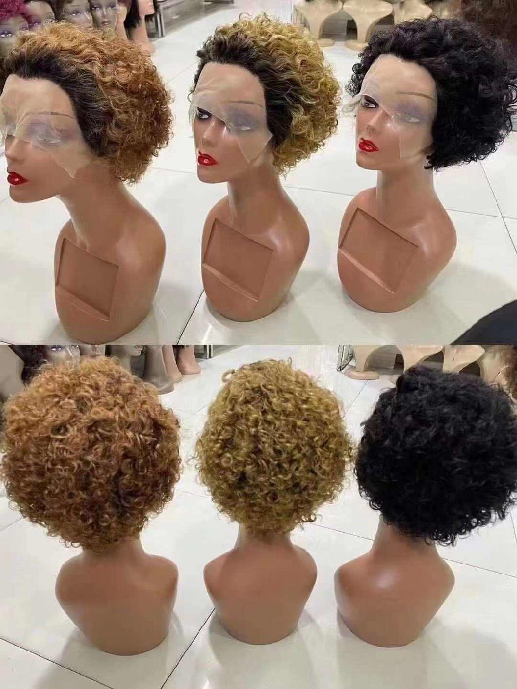Wholesale Hair Virgin Human Hair Kinky Curly Hair Pixie Wigs