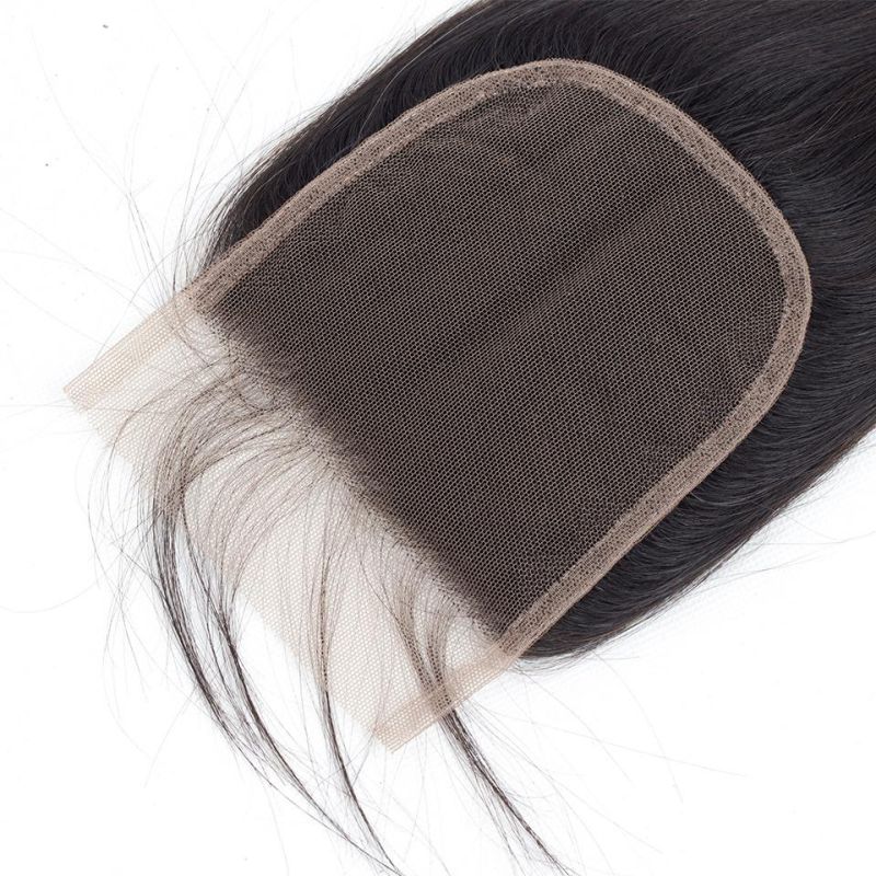 Straight 6X6 Lace Closure Brazilian Remy Human Hair Pre Plucked Natural Hairline Closure Free/Middle/Three Part with Baby Hair