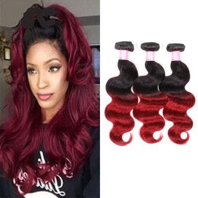 Brazilian Human Hair Ombre Body Wave Virgin Hair Bundles 1b/Burgundy Color