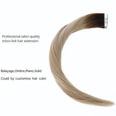 Tape Human Hair for Woman Extensions 613 Blonde Light Brown Natural Black Straight Remy Hair Fusion 2.5g/Strand 20PCS/Pack