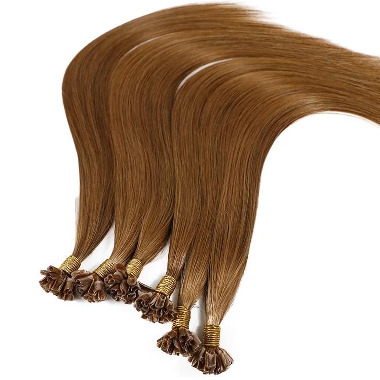 100% Cuticle Aligned Double Drawn Human Hair Extensions Straight U Tip Hair #30