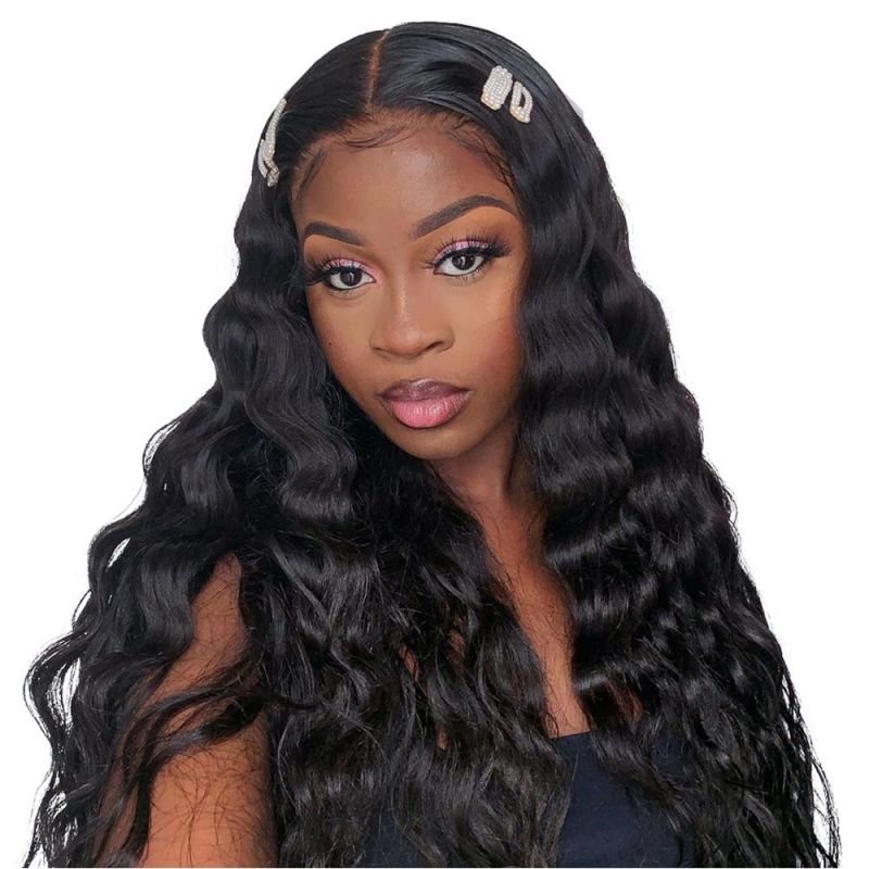 Wholesale Lace Front Wigs Loose Wave Hair Wigs 4X4 Lace Cloure Hair Wigs 150 Density Brazilian Virgin Human Hair Wigs 24 Inch