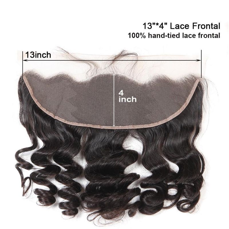 34 36 38 40 Long Inch Brazilian Hair Weave Bundles with Lace Frontal Closure 13*4 Ear to Ear Closure Loose Wave Bundles with Closure Remy Hair 100% Human Hair