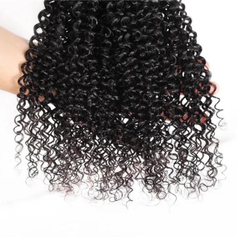 Factory Wholesale Kinky Curly Brazilian Virgin Human Hair Bundles Natural Black 20 Inch