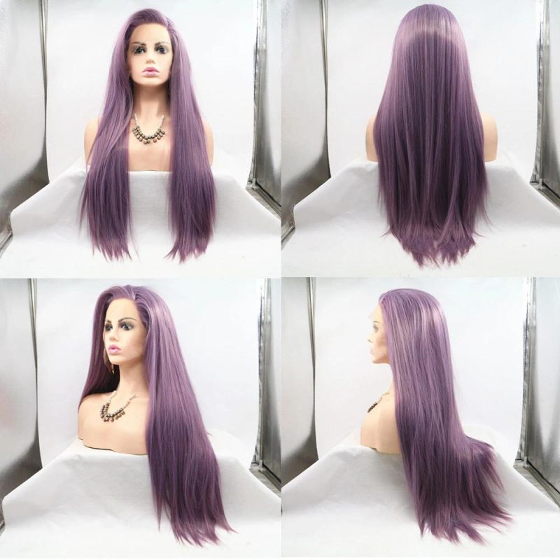 Wholesales Sleek Long Straight Female Synthetic Lace Front Wig
