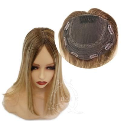 Best Quality Hair Made Simulated Scalp Injected Hairpiece Part of Wig Human Hair Silk Toppers for Lady with Thin Hair