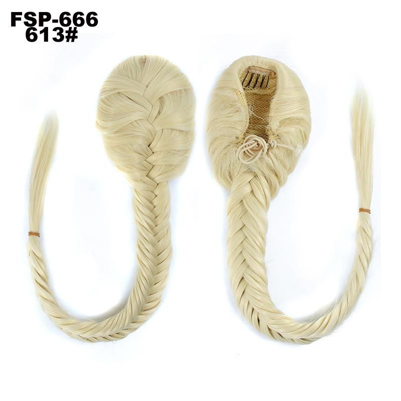 Synthetic High Temperature Fiber Plait Clip in Hair Piece Bangs