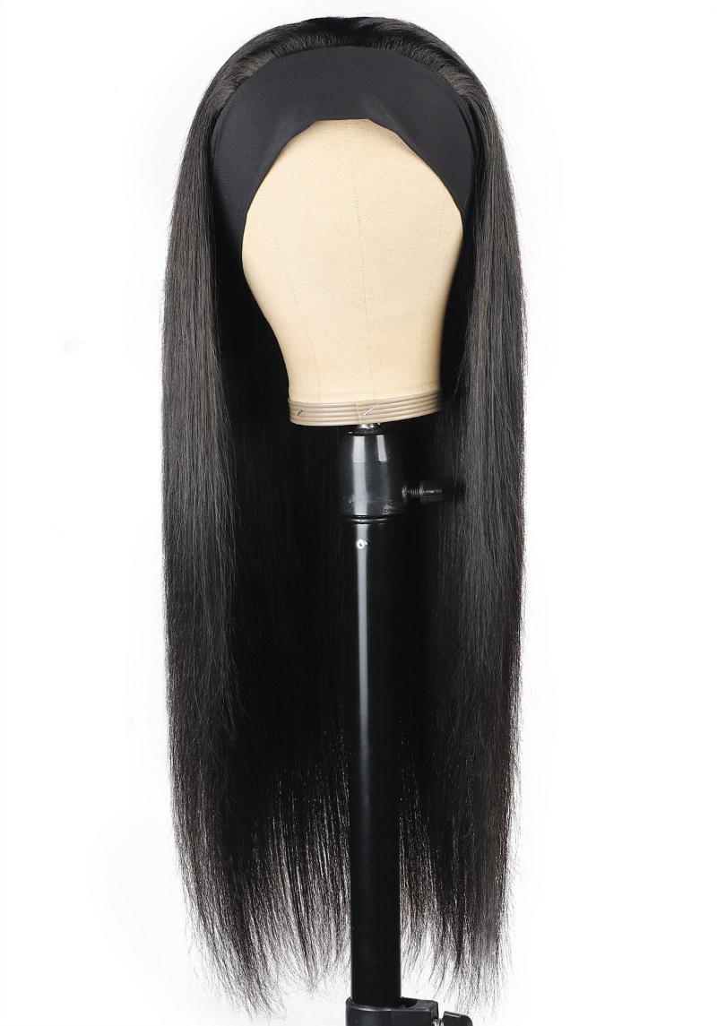 Cheap Wholesale Straight Brazilian Human Hair Glueless Headband Wig