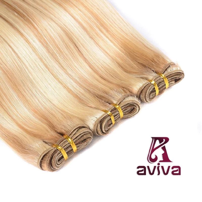 Piano Color P27/613 Straight Virgin Hair Extensions Unprocessed Human Hair Extension Double Weft 22inch Brazilian