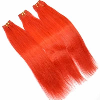 Red Color 100% Remy Human Hair Weft