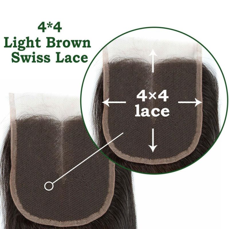 Two Tones Ombre Human Hair 4 Bundles with Closure 1b Green Body Wave Hair Weave with Closure Dark Roots Non-Remy