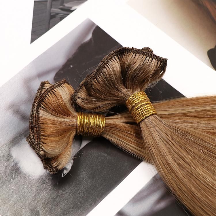 Thick Ends Straight Remy Seamless Virgin Hair Clip in Hair Extension #P6/8/16