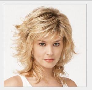 Women Nice Short Natural Loose Wave Hair Blond Synthetic Wigs