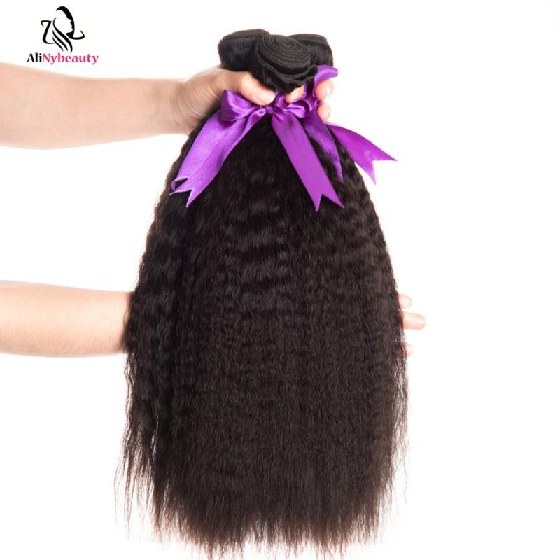 Alinybeauty Remy Hair Extension Brazilian Virgin Hair Kinky Straight