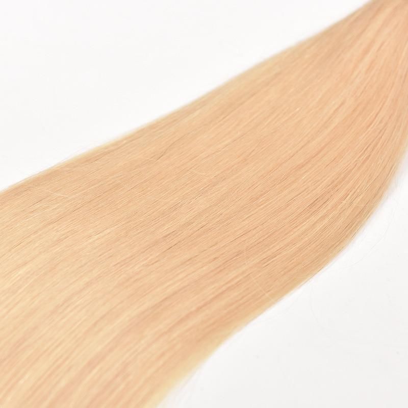 Hand Tied T1b/613 Remy Hair Blonde Color Straight Human Hair Bundles with Double Drawn for Women