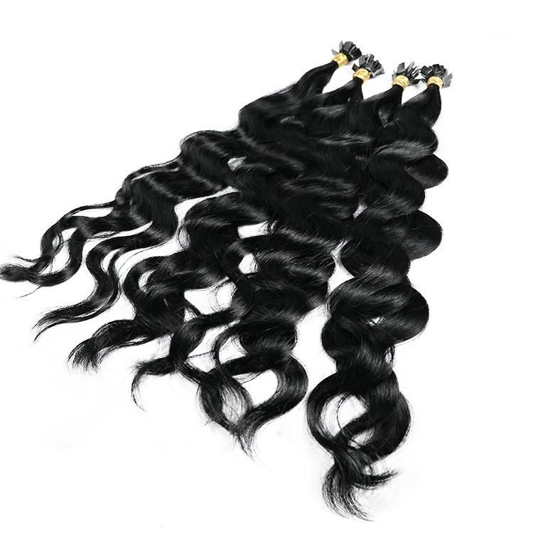 Wholesale Raw Remy Virgin Human Hair Double Drawn Body Wave Flat Tip Hair Extensions