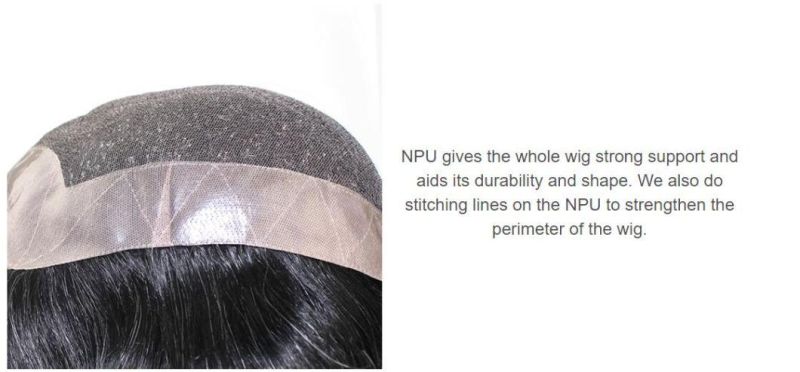 Extremely Soft and Comfortable Lace Base - Natural Feeling Men′s Luxury Hair Piece