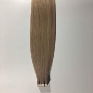 Grey# Straight Us PU Tape Skin Weft Virgin Remy Human Hair Extensions