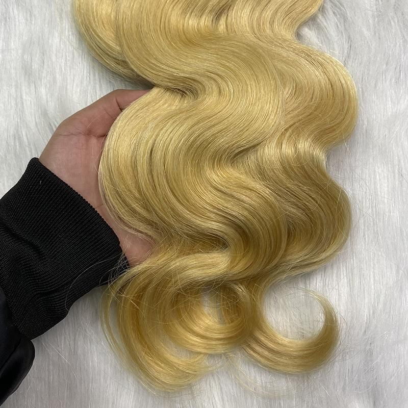 100% Unprocessed Human Hair Ombre Blonde Two Tone Color Virgin Hair Weave Bundles Wholesale Virgin Hair Vendor
