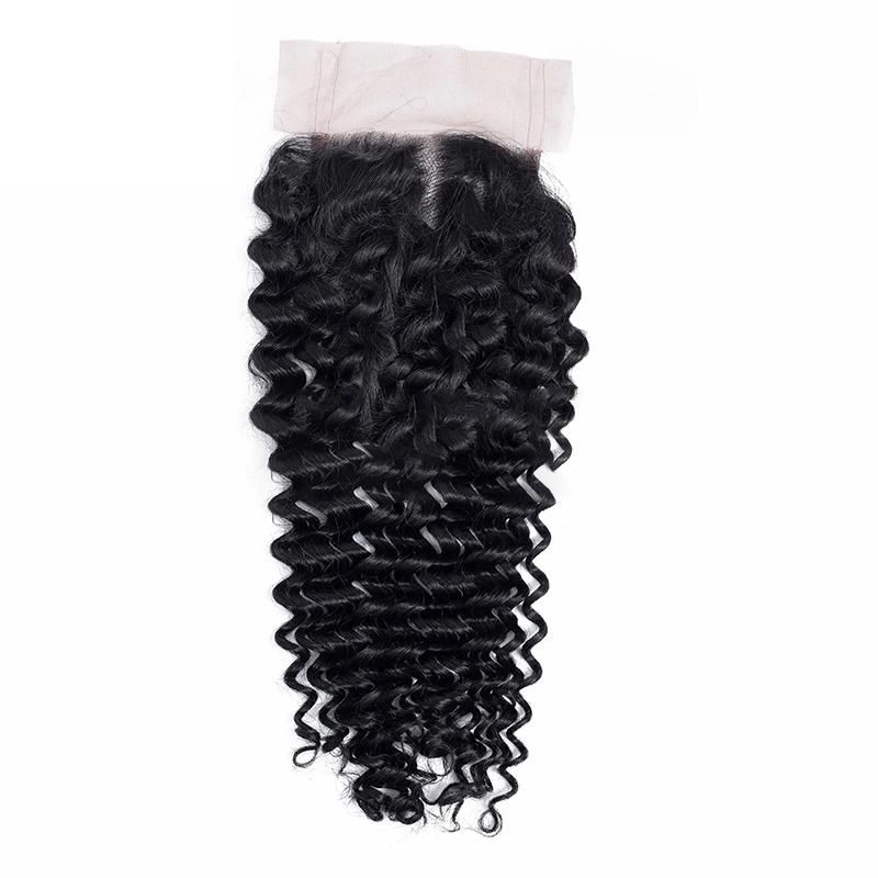 Wholesale Remy Hiar Curly Human Hair Extensions with Closure 4X4