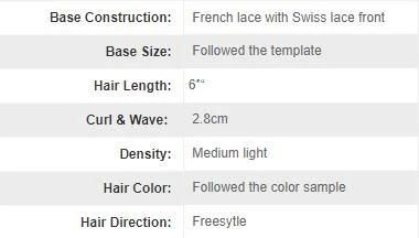 French Lace with Swiss Lace Front Natural Hairline Toupee
