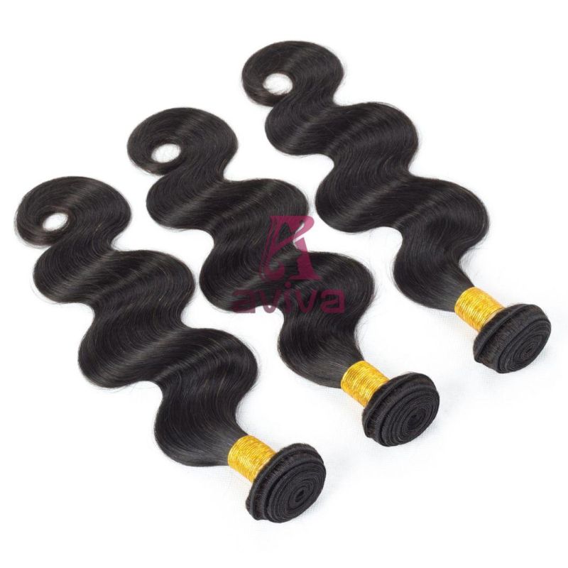 Peruvian Body Wave Virgin Hair Double Weft Human Hair Extension Natural Black