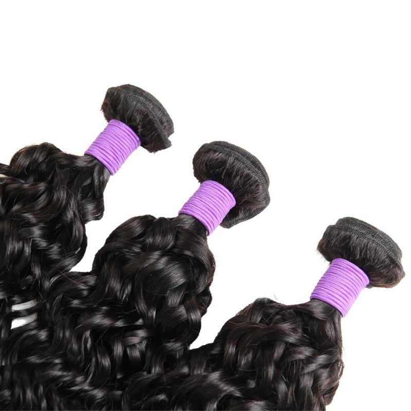 Brazilian Hair Water Wave Bundles Smooth and Soft Human Hair Weave Bundles Natural Black 100% Human Hair Pieces