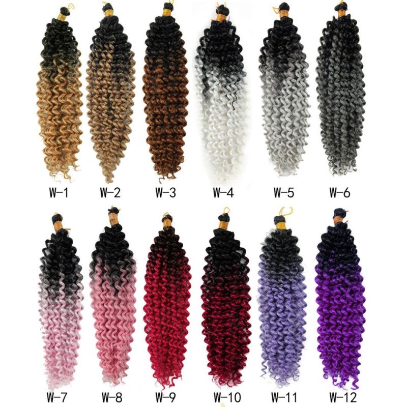Two-Tone Color Water Wavy Bulk Synthetic Hair Extension Senegalese Twist Crochet Braid Chinese Dreadlocks