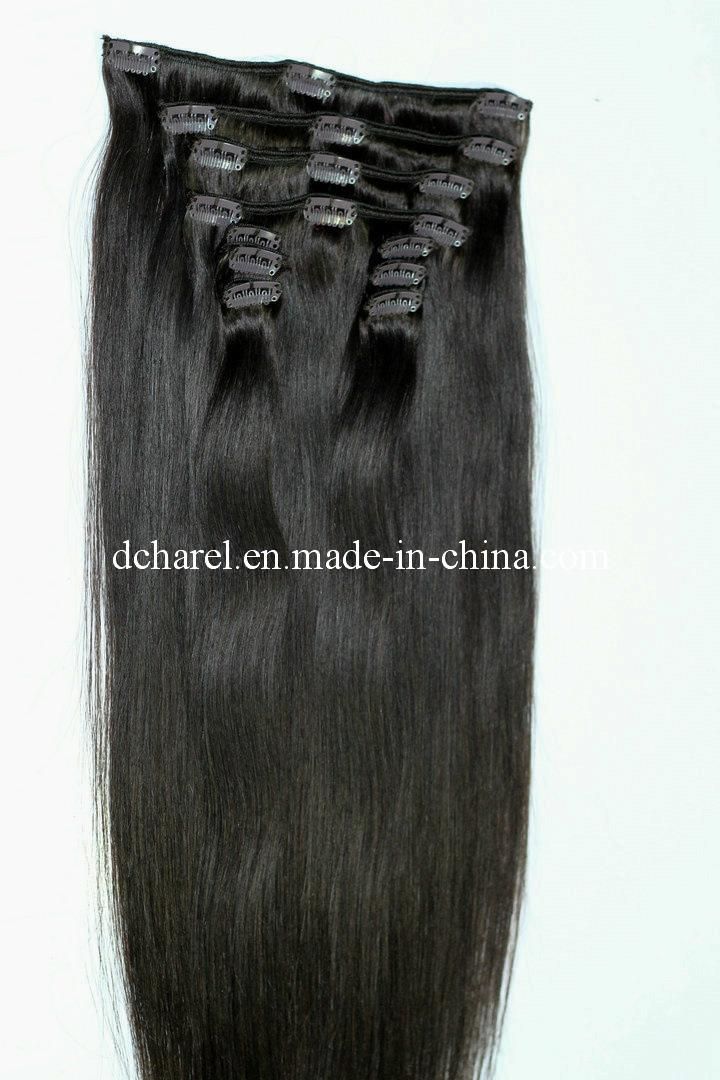 Good Quality Silk Straight Synthetic Hair Clips in Hair Extensions