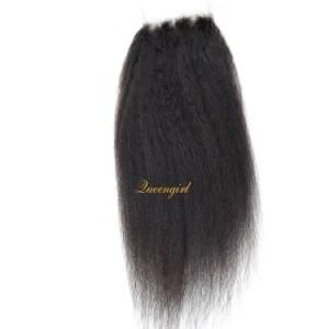 4*3.5 Top Closures Natural Black Remy Hair Kinky Straight Virgin Mongolian Lace Closure