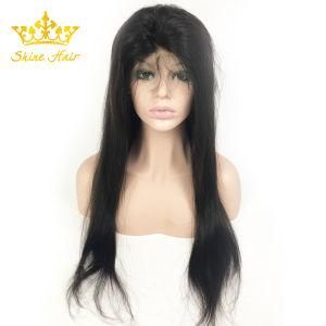 Natural Color #1b Lace Wigs of Wholesale Brazilian Human Hair Straight