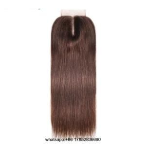 Human Hair Brazilian Malaysian Peruvian Indian Remy Human Hair 8# 4X4 Lace Closure Pre Plucked Baby Hair Straight Closure
