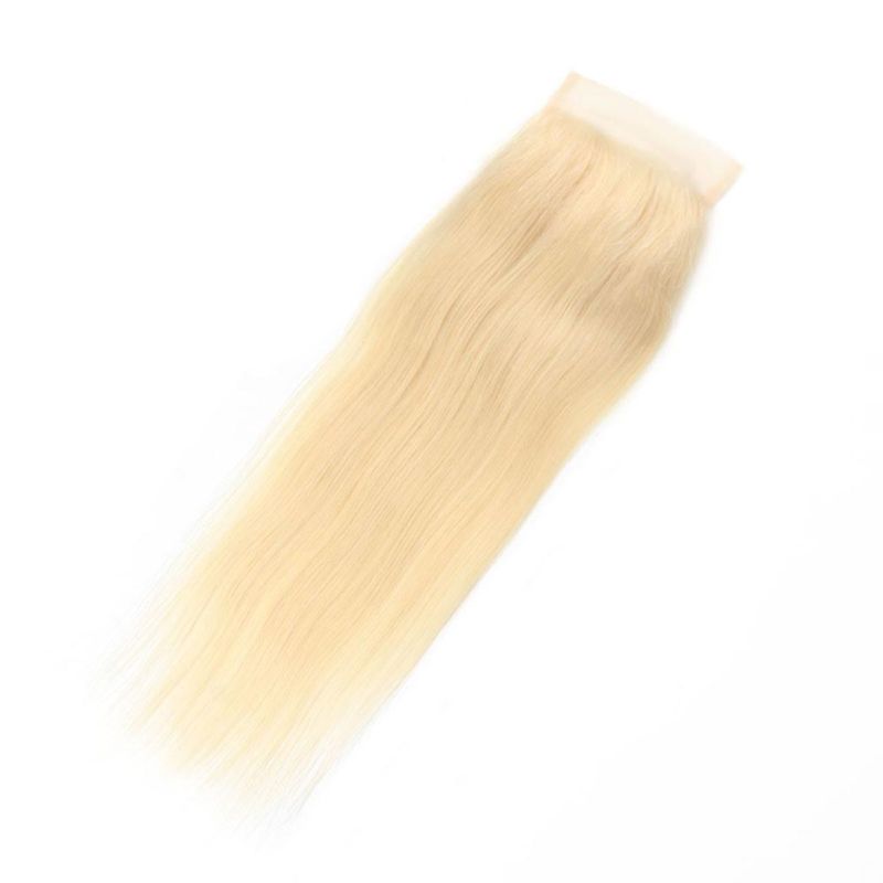 Human Hair 4X4 Lace Closure Three/Free/Middle Part Top Qualiyt Lace Closure Straight Brazilian Virgin Human Hair Weft