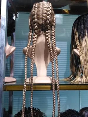 Synthetic Hair Swiss Lace Wig Pre Plucked Hairline Handmade Braided Lace Front Wig