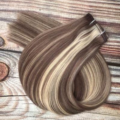 Russian Hair Remy 100% Human Hair Flat Weft Hair Extension Piano Color