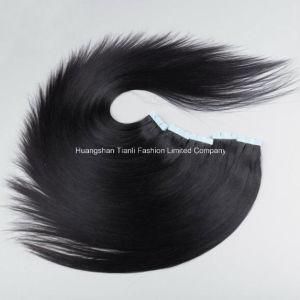 20&quot;-2.2g/Piece Silk Straight Hair Extension Double Drawn Tape Hair Black