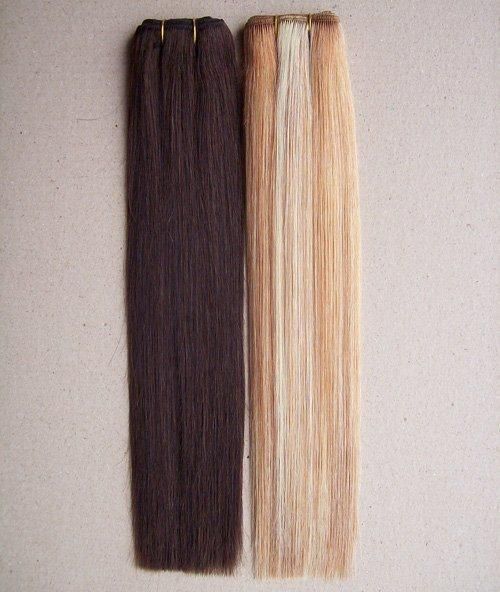 Double Drawn Mixed Color Human Hair Weft Extension 8"-30"