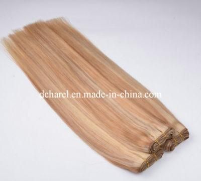 Highlight Blond Color P18/613# Indian Remi Human Hair Machine Weft
