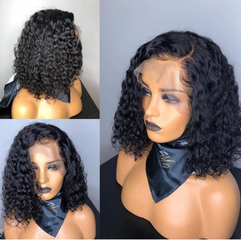 Cuticle Aligned Curly Brazilian Human Hair Lace Bob Wig