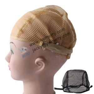 Breathable Wig Cap Hairnet Adjustable Nylon Weaving Mesh Wig Caps with Lace Straps for Making Wig