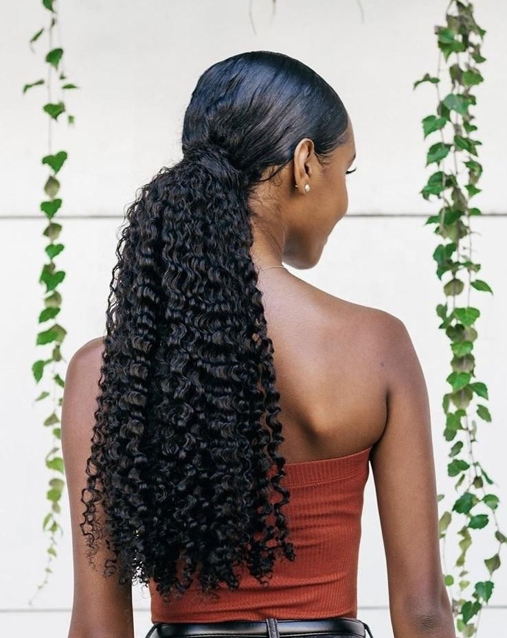Kbeth Best Kinky Curly Ponytail for Black Women, Remy Human Hair Ponytails, Drawstring Ponytail Human Hair Extension for Black Ladies Chinese Factory Vendor