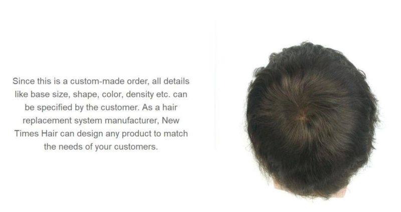 Men′s High Quality Lace Toupee Wig Real Human Hair Custom Made