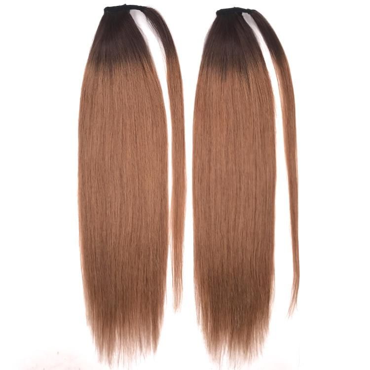Wholesale Unprocessed Raw Natural Human Hair Health End Wrap Around Ponytail Hair Extension