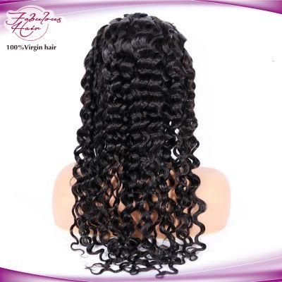 180% Density Deep Wave Human Hair Full Swiss Lace Wig