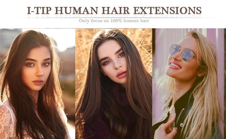Customize Color Raw I Tip Real Human Hair Straight Remy I-Tip Hair Extension Keratin I Tip Human Hair Extensions